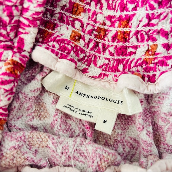 Anthropologie Boho Abstract Pink Floral Jogger Lounge pants Size m - Picture 9 of 12